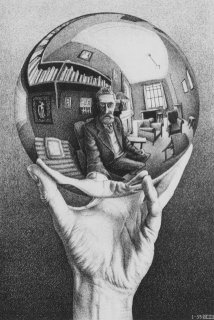Escher's Hand with Reflecting Sphere